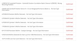Figure 8: After the HPFP replacement, the only codes left were timing and misfire codes. They all seem to be on one bank though. I think I need to check the timing bank to bank.