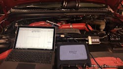Figure 1: The Pico scope 4425 and WPS500 we used to capture in-cylinder compression waveforms from a suspect cylinder and know-good cylinder for comparison.