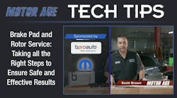 Brake Pad and Rotor Service Tech Tips: Taking the Right Steps To Ensure Safe and Effective Results
